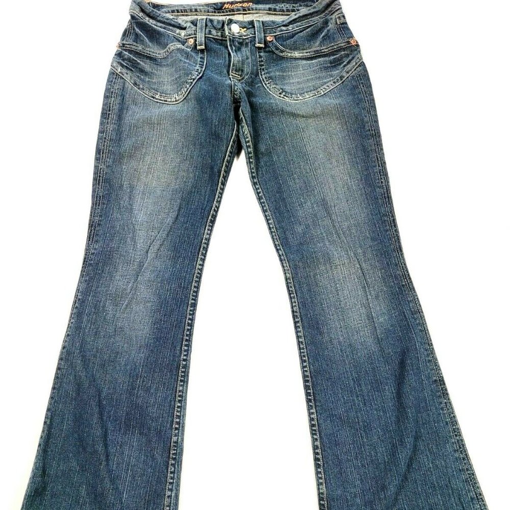 Hudson Distressed Boot Cut Low Rise Womens Jeans